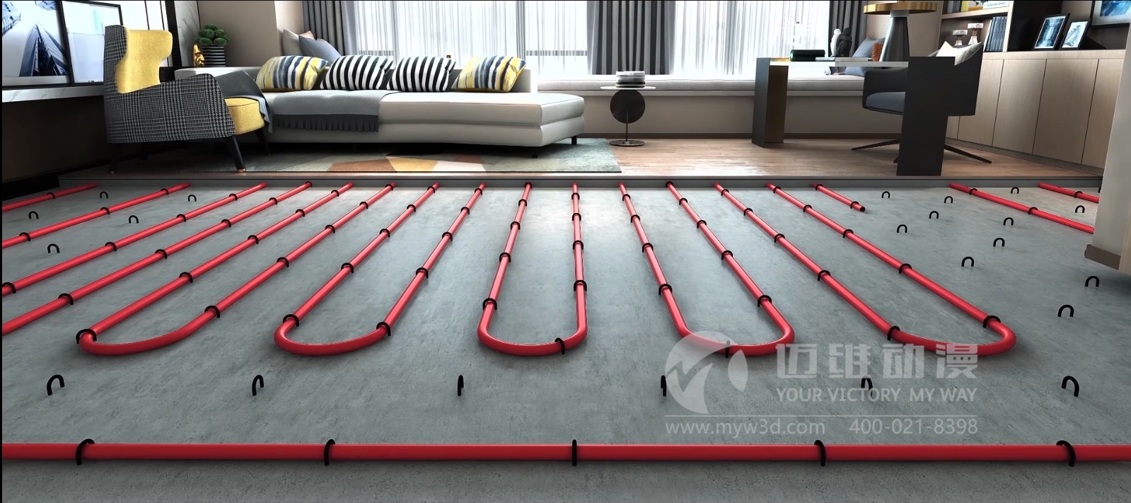 室內(nèi)管道安裝三維動畫展示(圖4) 室內(nèi)管道安裝三維動畫展示(圖4)