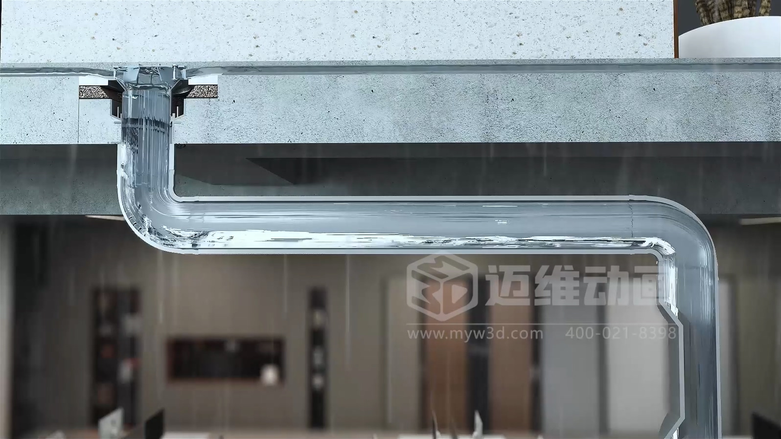 虹吸雨水管道系統(tǒng)三維動(dòng)畫(huà)展示(圖4) 虹吸雨水管道系統(tǒng)三維動(dòng)畫(huà)展示(圖4)