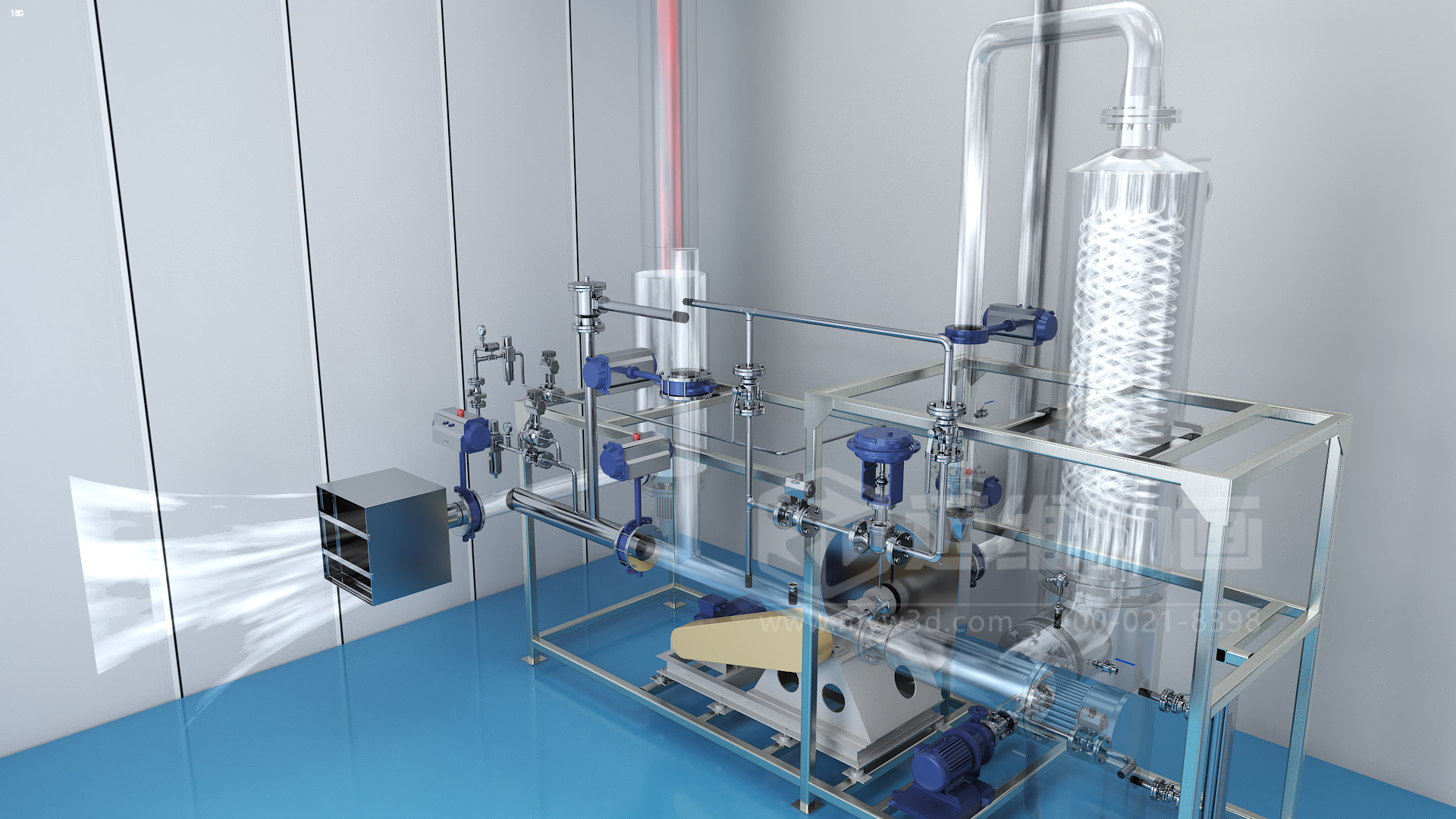 氮氣密閉循環(huán)型噴霧干燥機三維動畫(圖4) 氮氣密閉循環(huán)型噴霧干燥機三維動畫(圖4)