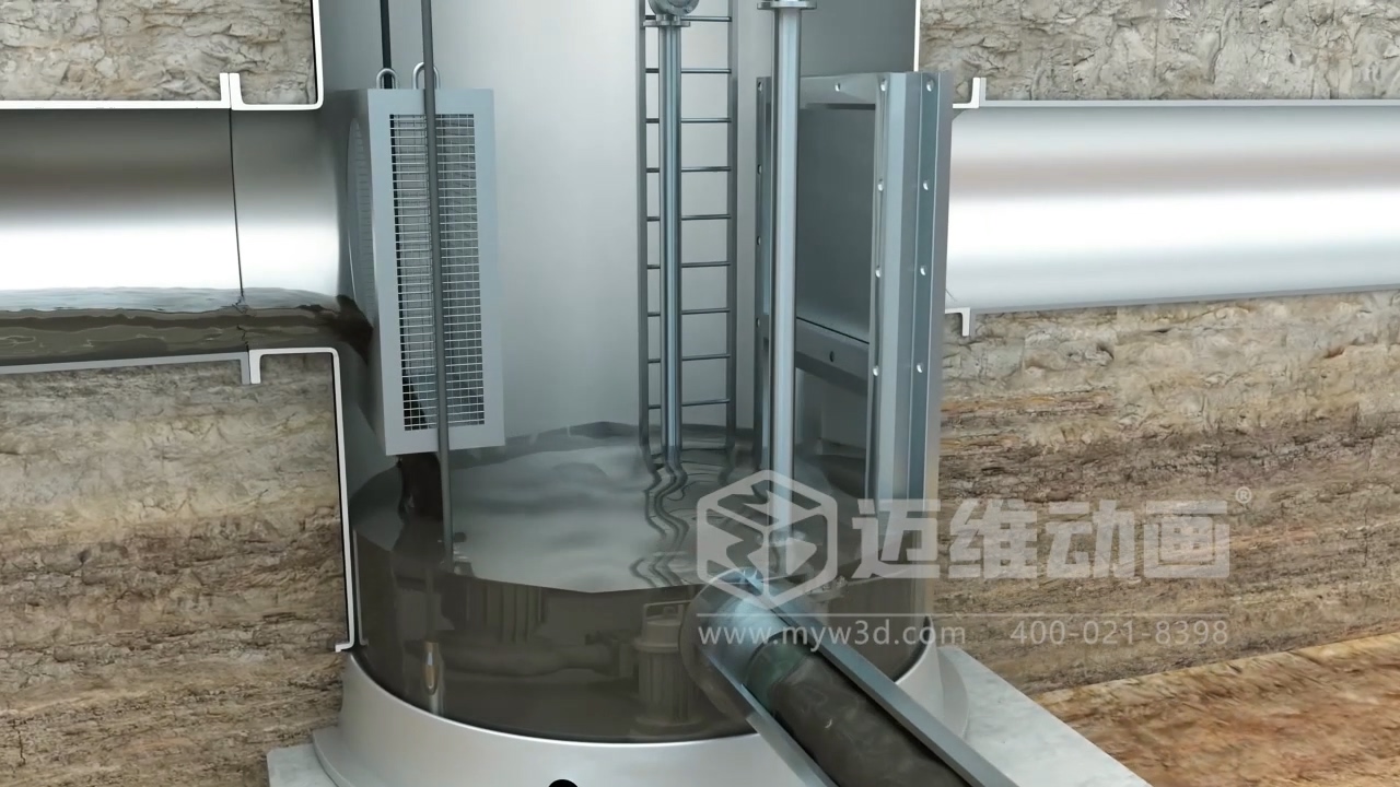 環(huán)保項(xiàng)目競(jìng)標(biāo)突圍關(guān)鍵：三維動(dòng)畫(huà)直觀解析一體化智能截污井 “截污、分流、監(jiān)測(cè)” 全流程原理(圖3)