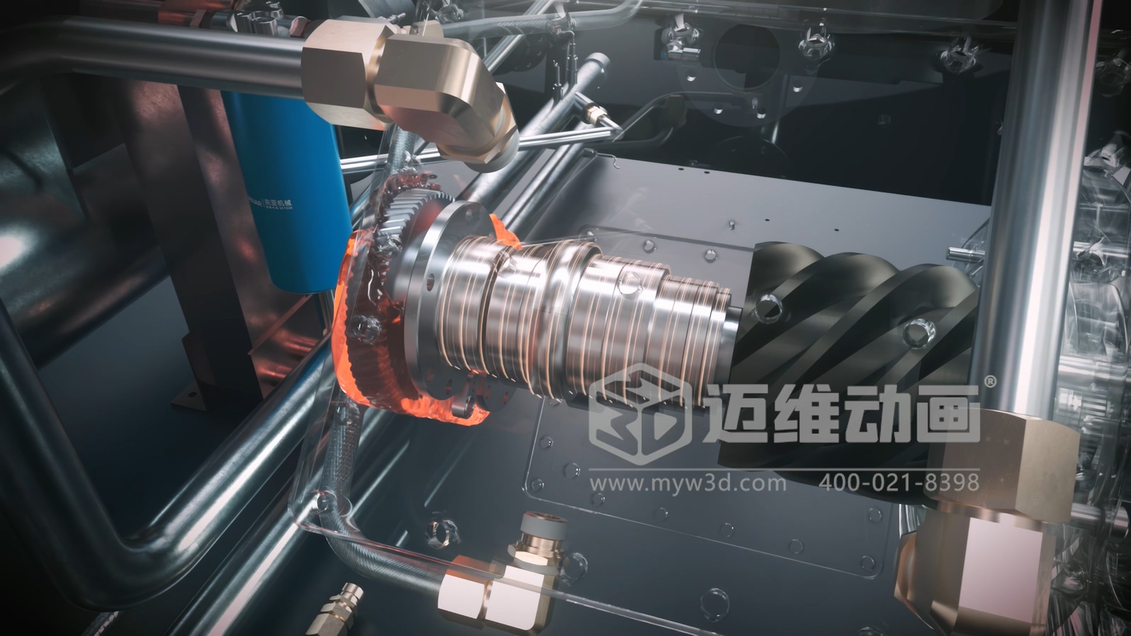 壓縮機 “透視” 震撼來襲！三維動畫拆解內(nèi)部結構，系統(tǒng)原理看得見，核心材質(zhì)細節(jié)拉滿！(圖2)