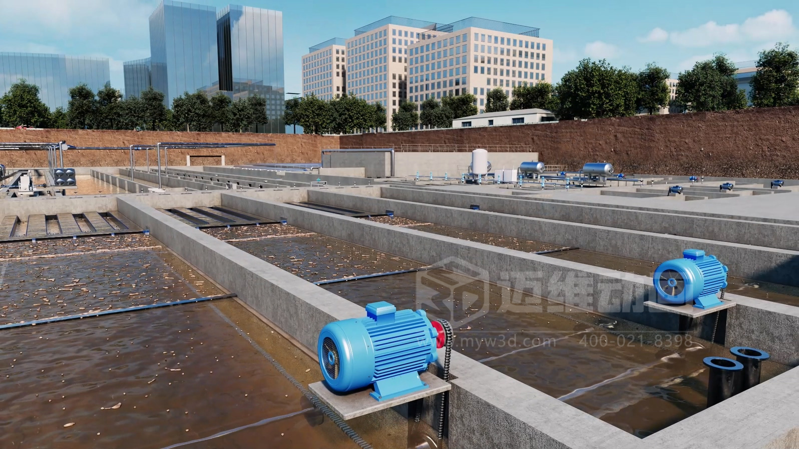 市政污水處理工藝三維動畫(圖2)