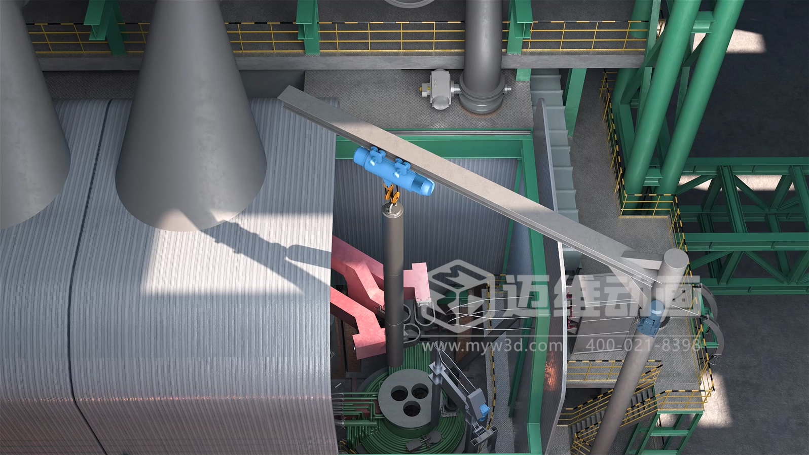 鋼包爐外精煉生產(chǎn)工藝流程三維動畫展示(圖3)