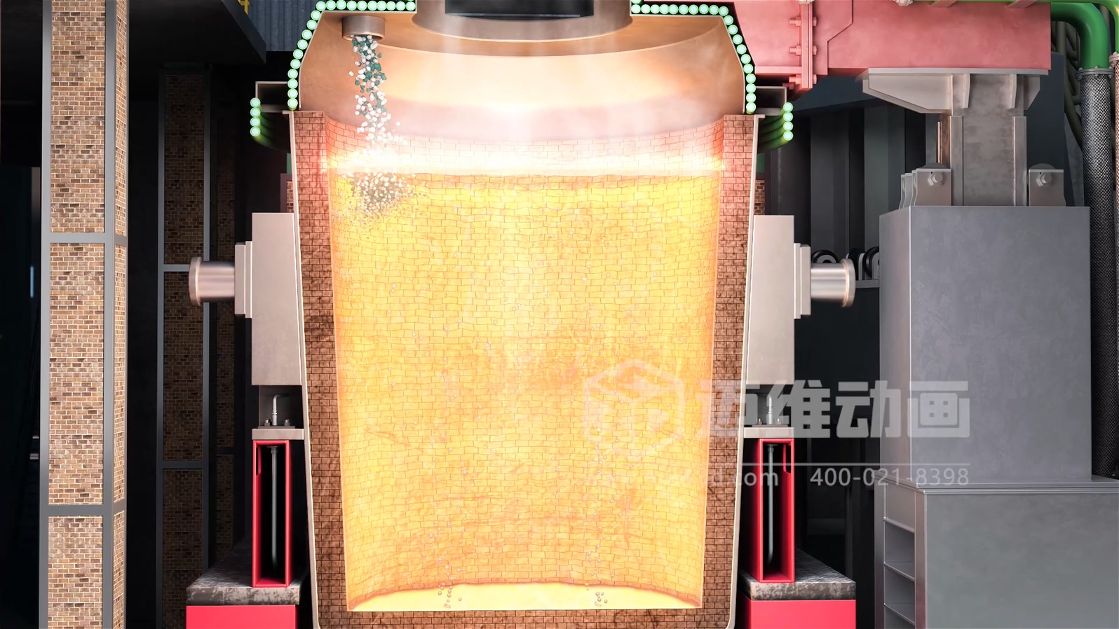 鋼包爐外精煉生產(chǎn)工藝流程三維動畫展示(圖6)