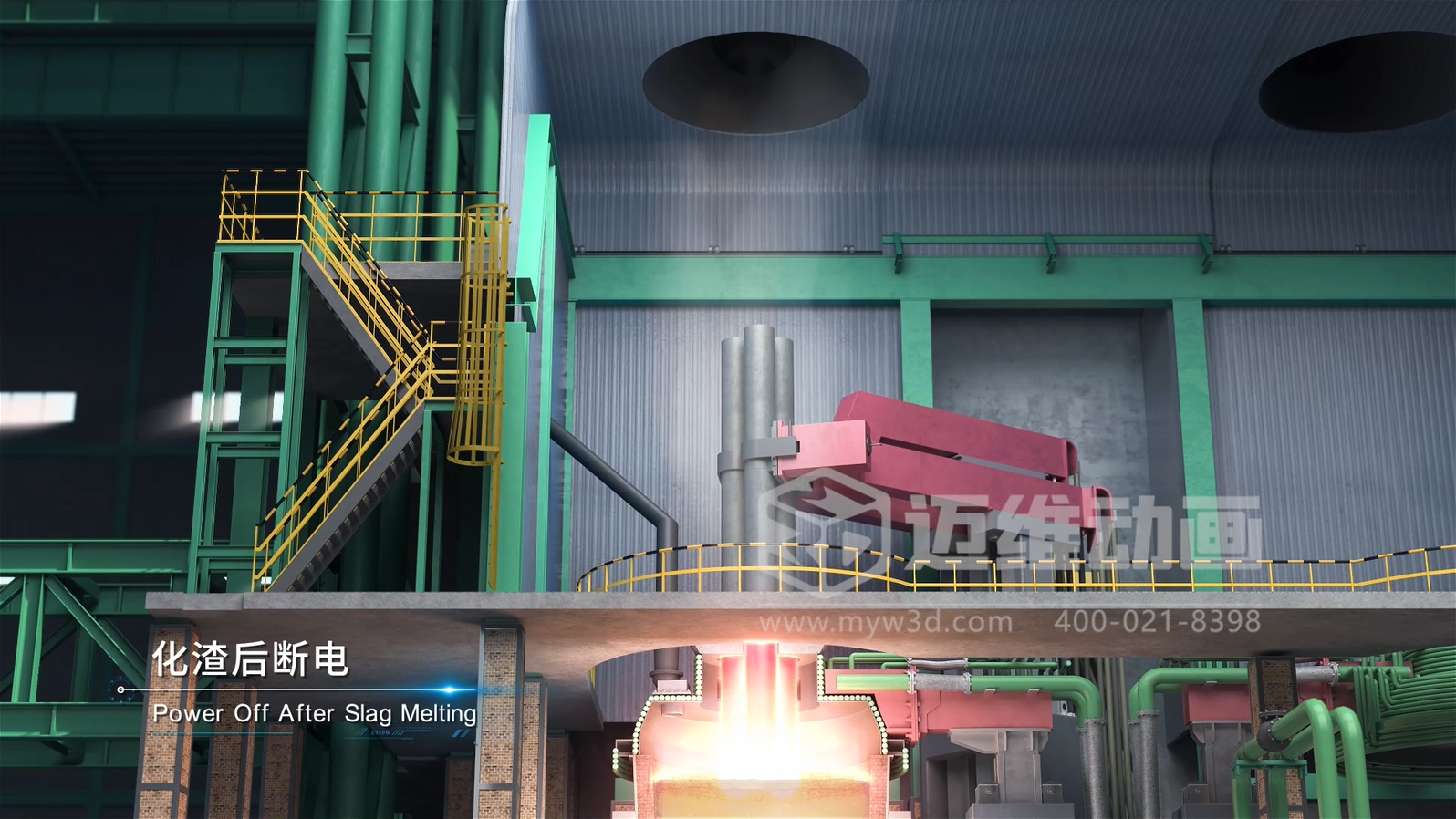 能源裝備可視化利器！工業(yè)生產(chǎn)線三維動畫讓鋼包爐外精煉工藝流程一目了然，專業(yè)、吸睛、又易懂(圖2)