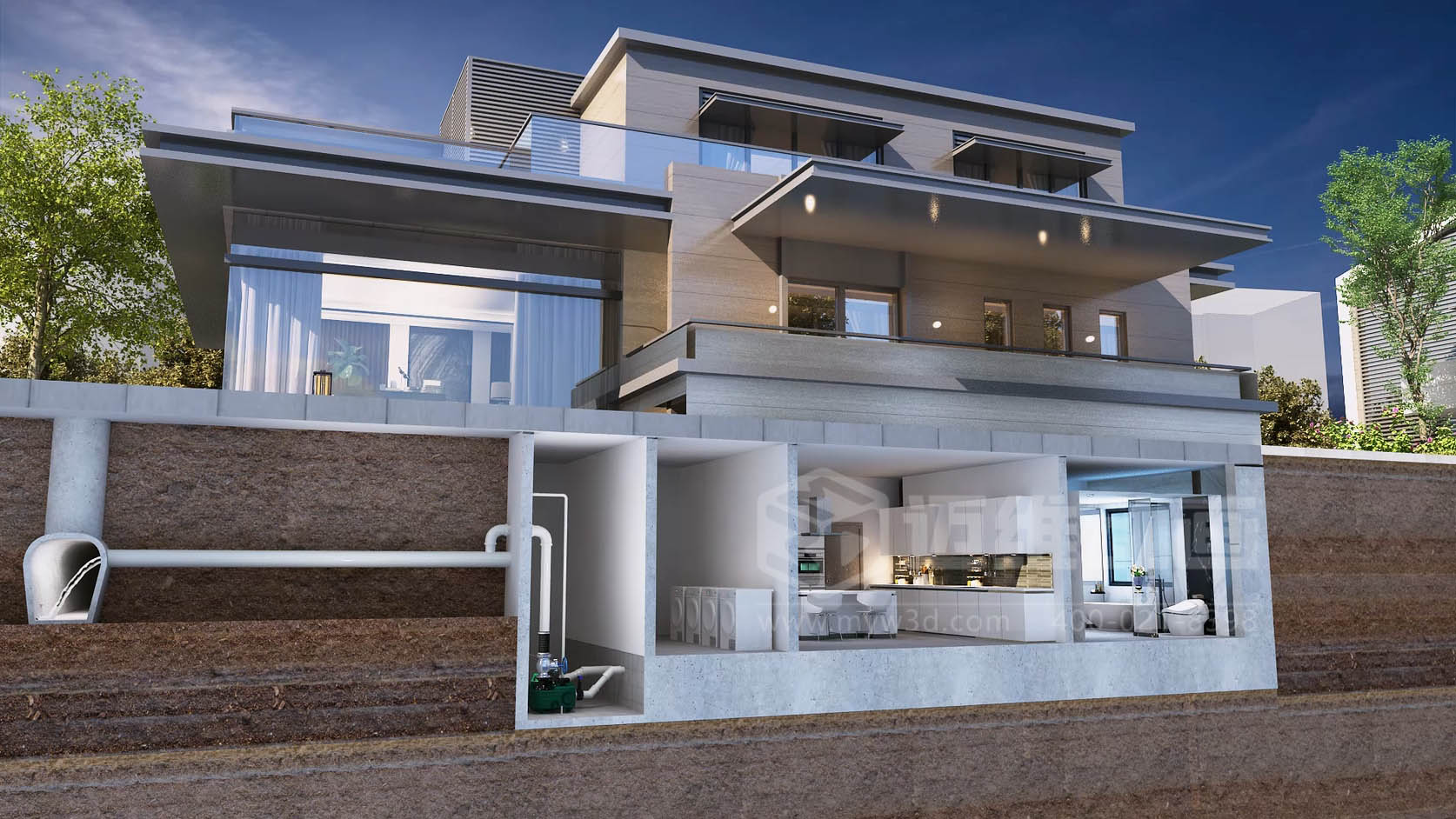 外置式污水提升泵站三維動(dòng)畫(圖4)